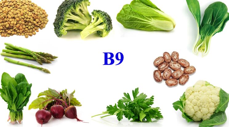 vitamín B9 v produktoch na potenciu