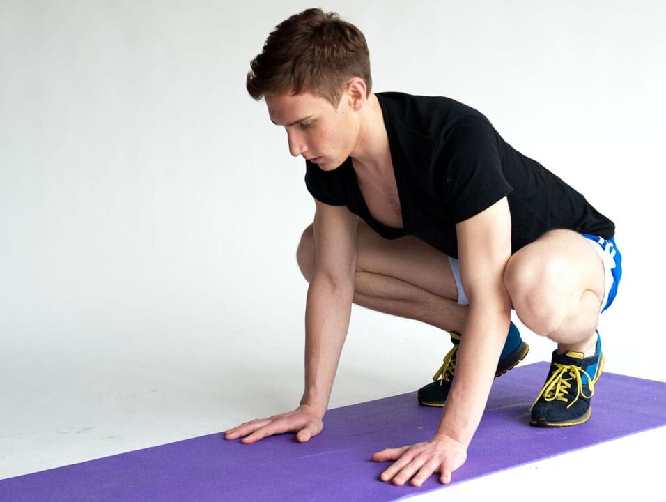 Cvičenie „Žaba na precvičenie svalov panvovej oblasti muža